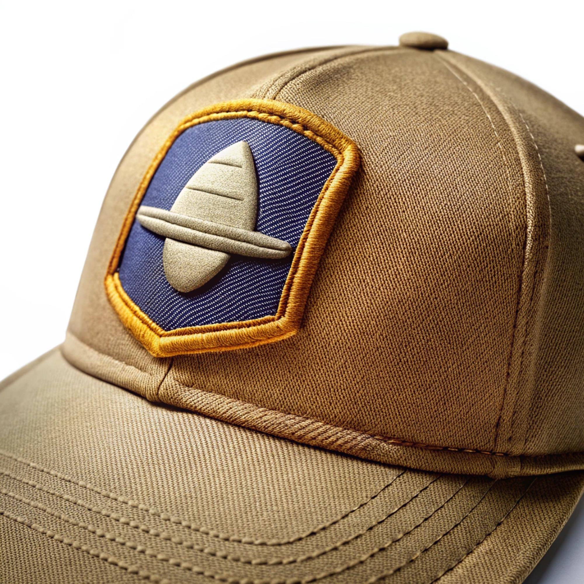 cap with refreshed embroidered emblem, vibrant thread